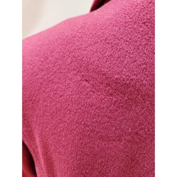 Land's End Women's Red Solid Wool Long Sleeve Collared Mid Length Coat Size 4 - Picture 9 of 13